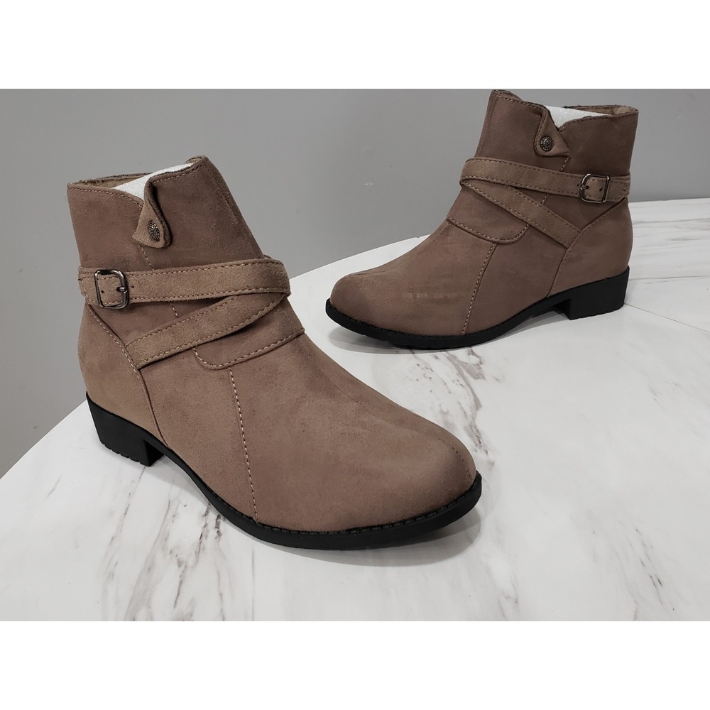 NEW NO BOX SZ 6.5 TAUPE Propet Ankle Boots Booties SHELBY Suede Simple Gray